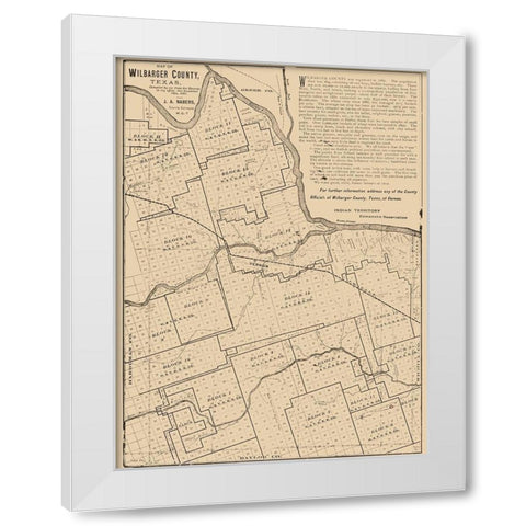 Wilbarger County Texas - Nabers 1887 White Modern Wood Framed Art Print by Nabers
