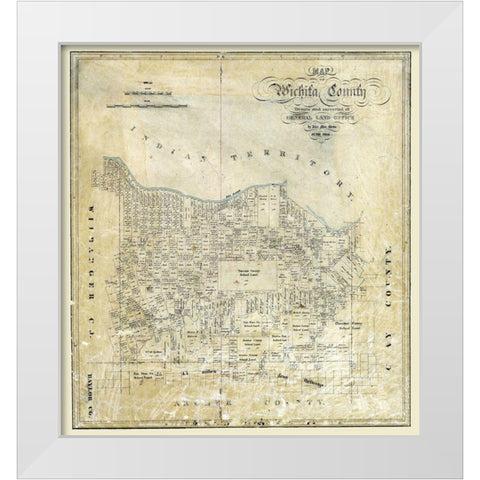 Wichita County Texas - Bean 1874 White Modern Wood Framed Art Print by Bean