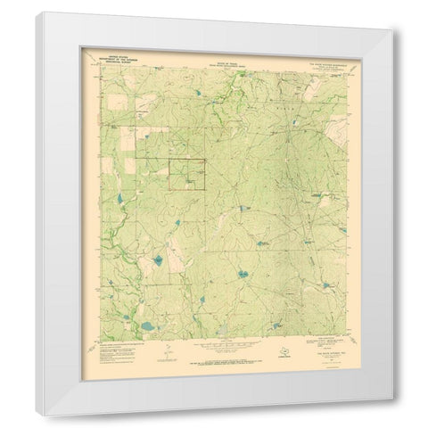 White Kitchen Texas Quad - USGS 1969 White Modern Wood Framed Art Print by USGS