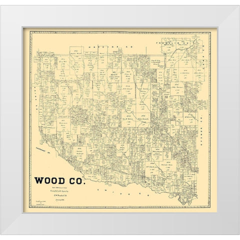 Wood County Texas - Pressler 1895 White Modern Wood Framed Art Print by Pressler