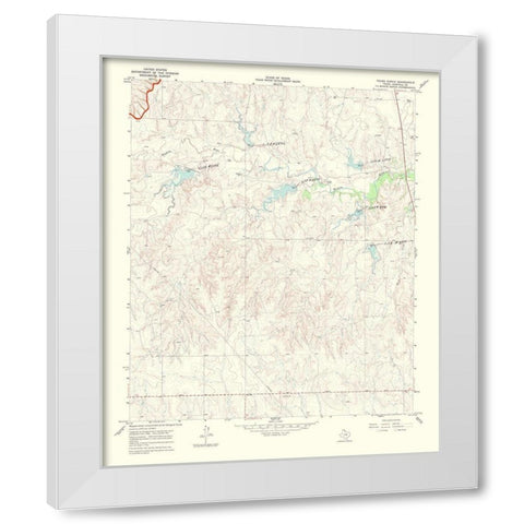 Young Ranch Texas Quad - USGS 1969 White Modern Wood Framed Art Print by USGS