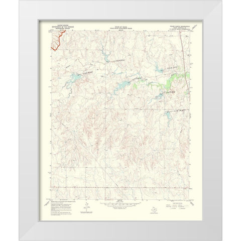 Young Ranch Texas Quad - USGS 1969 White Modern Wood Framed Art Print by USGS