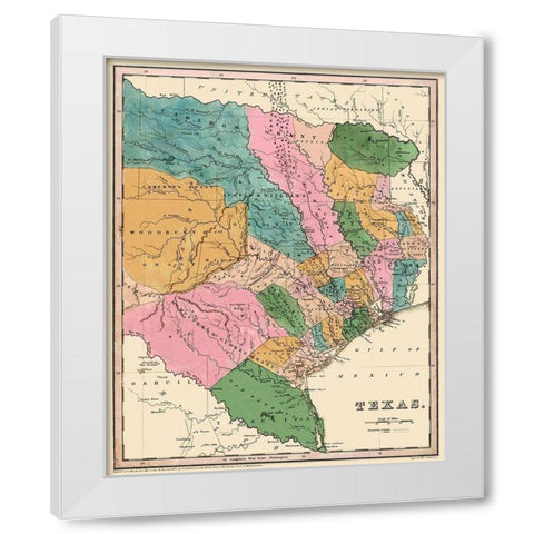 Texas - Bradford 1833 White Modern Wood Framed Art Print by Bradford
