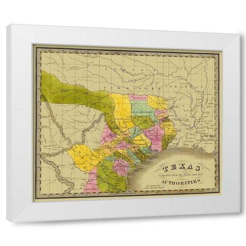 Texas - Greenleaf 1840 White Modern Wood Framed Art Print by Greenleaf