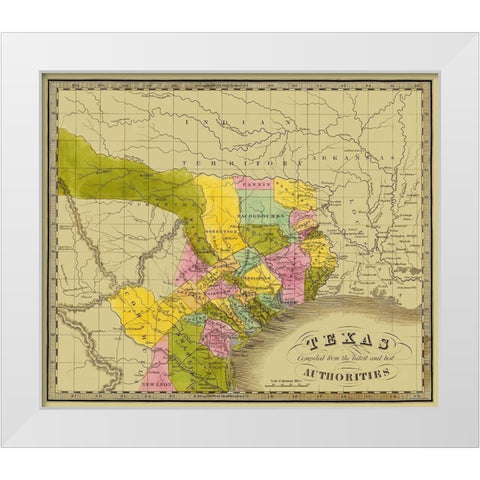 Texas - Greenleaf 1840 White Modern Wood Framed Art Print by Greenleaf