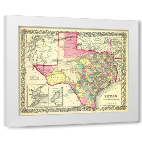 Texas - Colton 1856 White Modern Wood Framed Art Print by Colton