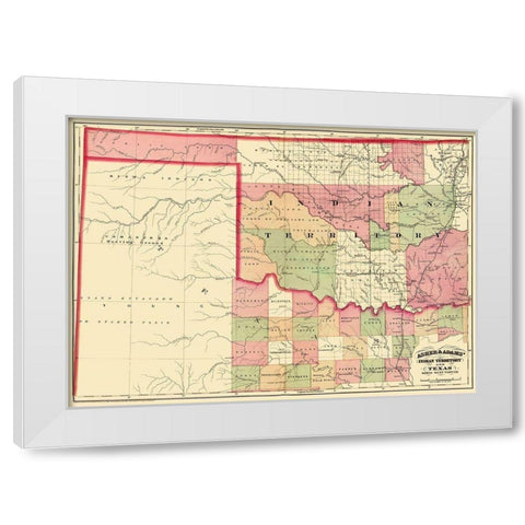 Indian Territory, North West Texas 1874 White Modern Wood Framed Art Print by Asher