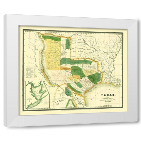 Texas - Burr 1834 White Modern Wood Framed Art Print by Burr