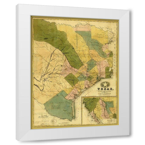 Texas - Colton 1839 White Modern Wood Framed Art Print by Colton