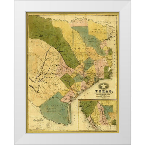 Texas - Colton 1839 White Modern Wood Framed Art Print by Colton