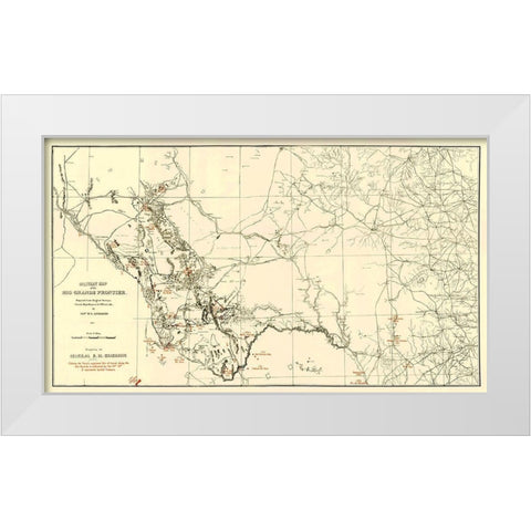 Rio Grande Frontier - Livermore 1883 White Modern Wood Framed Art Print by Livermore