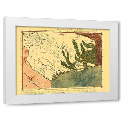 Province of Mexican Texas - 1820 White Modern Wood Framed Art Print by Unknown