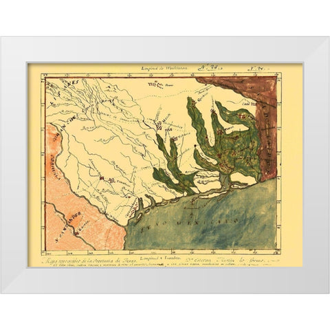 Province of Mexican Texas - 1820 White Modern Wood Framed Art Print by Unknown