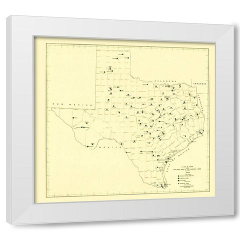 Texas State and Municipal Parks 1936 White Modern Wood Framed Art Print by Texas Planning Board