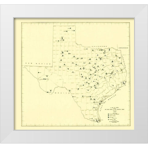 Texas State and Municipal Parks 1936 White Modern Wood Framed Art Print by Texas Planning Board