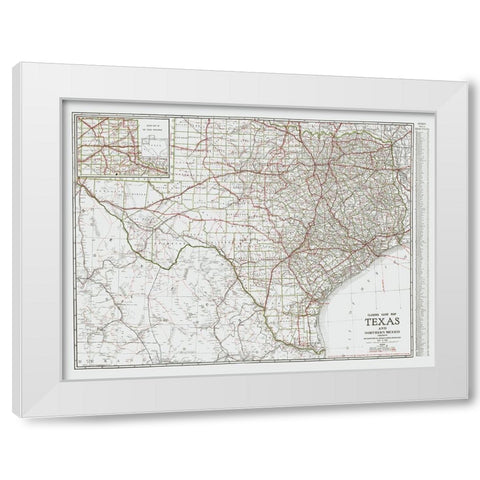 Texas and Northern Mexico - Clason 1931 White Modern Wood Framed Art Print by Clason