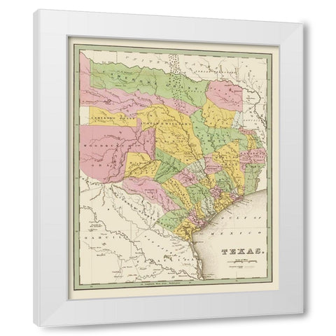 Texas Eastern Landowner Grants - Bradford 1838 White Modern Wood Framed Art Print by Bradford