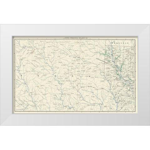 East Texas West Louisiana Sheet- US War Dept 1891 White Modern Wood Framed Art Print by US War Dept