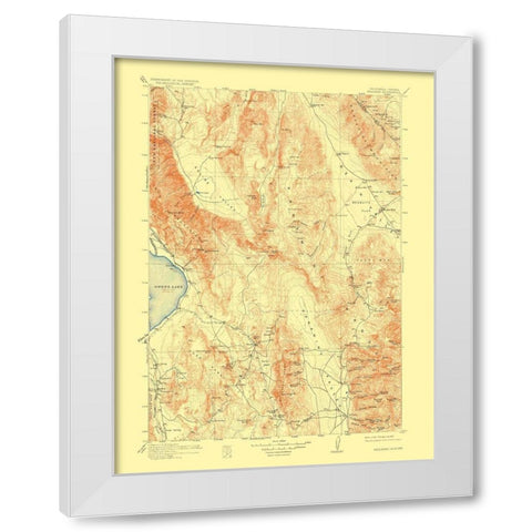 Ballarat Nevada California Quad - USGS 1913 White Modern Wood Framed Art Print by USGS