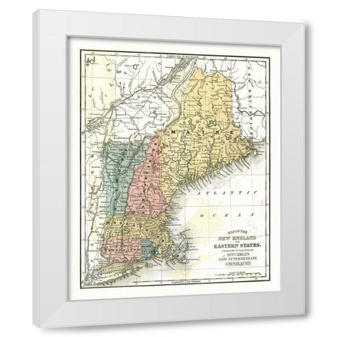 Eastern States - Mitchell 1869 White Modern Wood Framed Art Print by Mitchell