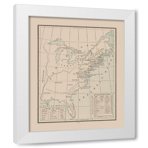 Colonial Indian Nations - Cram 1892 White Modern Wood Framed Art Print by Cram