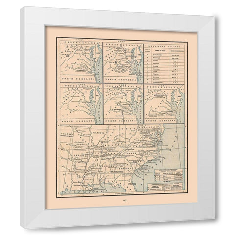 United States, 19th century- Cram 1888 White Modern Wood Framed Art Print by Cram