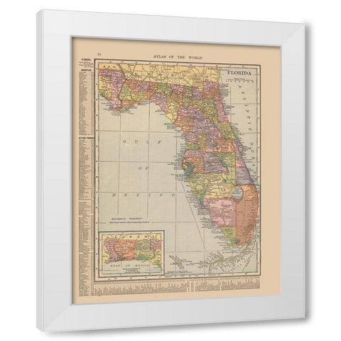 Florida - Hammond 1910 White Modern Wood Framed Art Print by Hammond