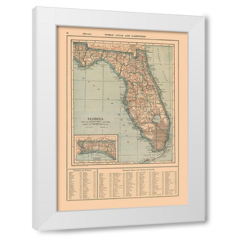 Florida - Reynold 1921 White Modern Wood Framed Art Print by Reynold