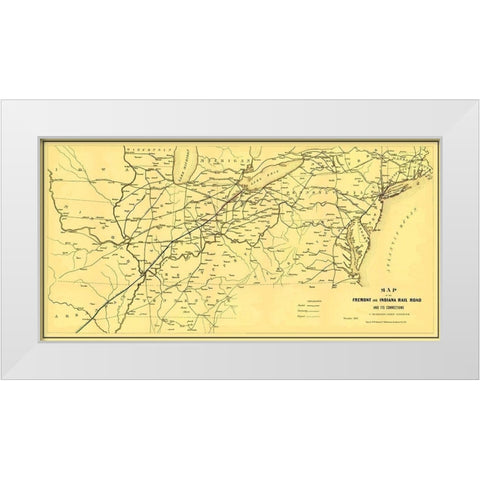 Fremont and Indiana Railroad - Arthur 1858 White Modern Wood Framed Art Print by Arthur