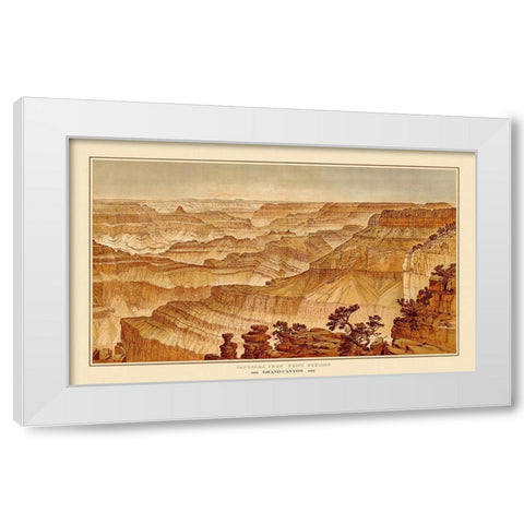 Grand Canyon, Point Sublime Arizona - Bien 1882 White Modern Wood Framed Art Print by Bien