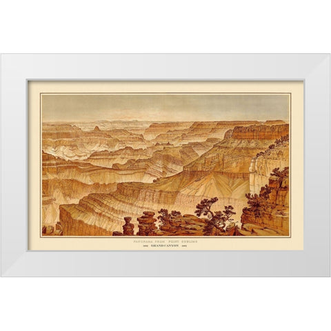 Grand Canyon, Point Sublime Arizona - Bien 1882 White Modern Wood Framed Art Print by Bien