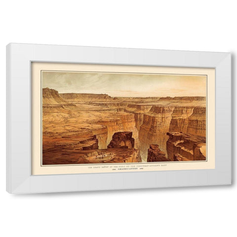 Grand Canyon, Toroweap Arizona - Bien 1882 White Modern Wood Framed Art Print by Bien