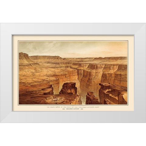 Grand Canyon, Toroweap Arizona - Bien 1882 White Modern Wood Framed Art Print by Bien