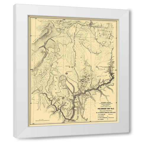 Grand Canyon Arizona - 1873 White Modern Wood Framed Art Print by Powell