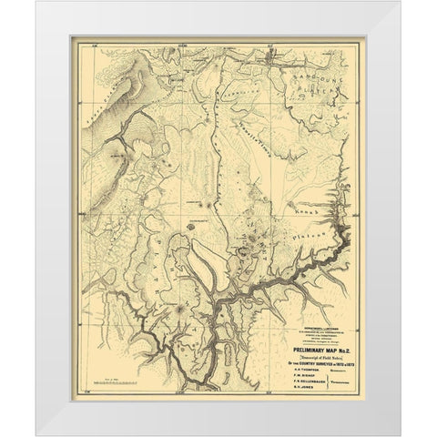 Grand Canyon Arizona - 1873 White Modern Wood Framed Art Print by Powell