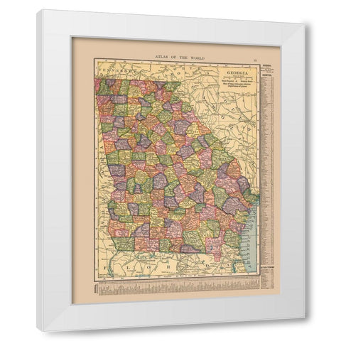 Georgia - Hammond 1910 White Modern Wood Framed Art Print by Hammond