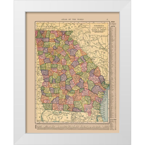 Georgia - Hammond 1910 White Modern Wood Framed Art Print by Hammond