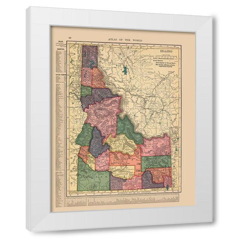 Idaho - Hammond 1910 White Modern Wood Framed Art Print by Hammond