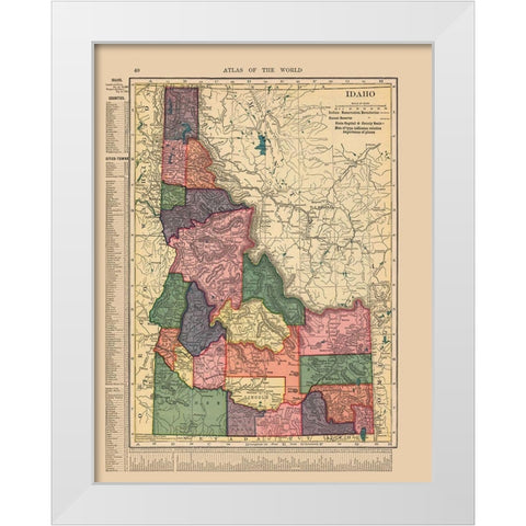 Idaho - Hammond 1910 White Modern Wood Framed Art Print by Hammond