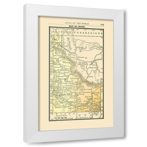 Idaho - Alden 1886 White Modern Wood Framed Art Print by Alden