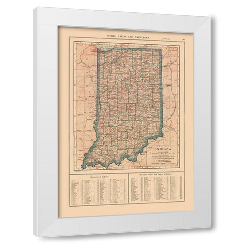 Indiana - Reynold 1921 White Modern Wood Framed Art Print by Reynold