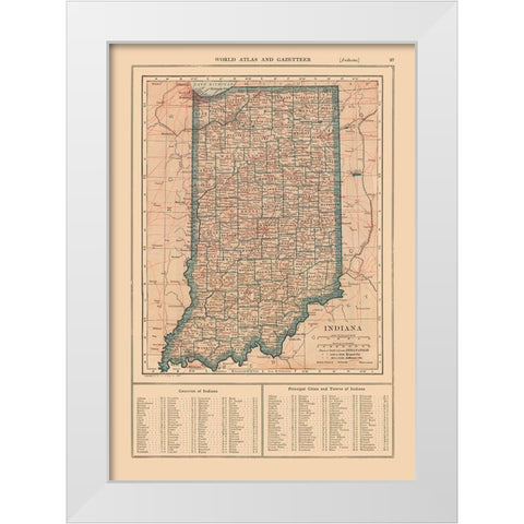 Indiana - Reynold 1921 White Modern Wood Framed Art Print by Reynold