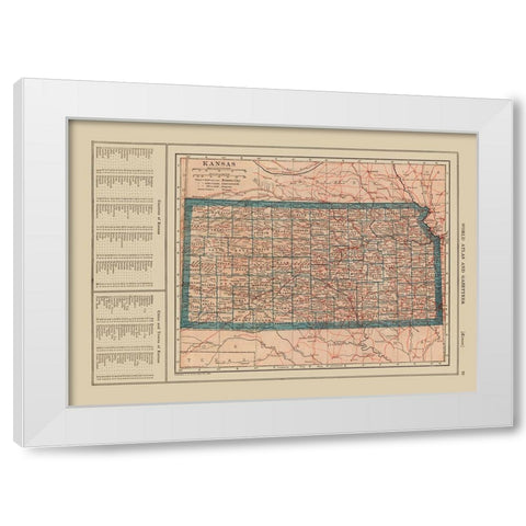 Kansas - Reynold 1921 White Modern Wood Framed Art Print by Reynold