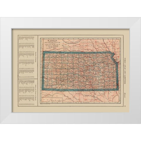 Kansas - Reynold 1921 White Modern Wood Framed Art Print by Reynold