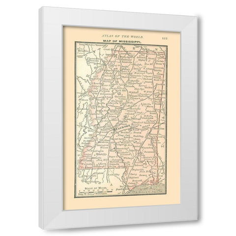 Mississippi - Alden 1886 White Modern Wood Framed Art Print by Alden