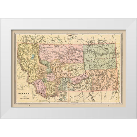 Montana - Cram 1888 White Modern Wood Framed Art Print by Cram