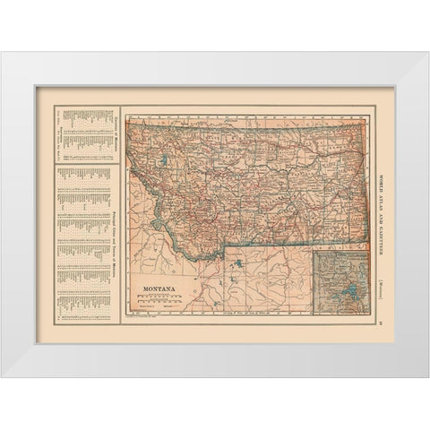 Montana - Reynold 1921 White Modern Wood Framed Art Print by Reynold
