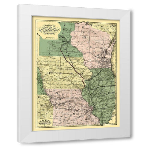 Burlington, Cedar Rapids and Minnesota Railway White Modern Wood Framed Art Print by Colton