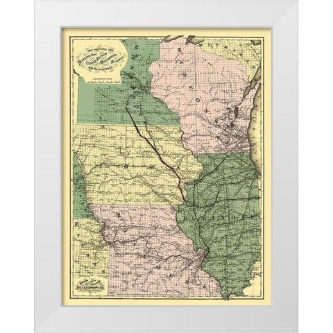Burlington, Cedar Rapids and Minnesota Railway White Modern Wood Framed Art Print by Colton