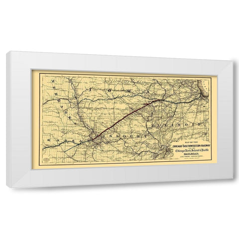Chicago and Southwestern Railway - Colton 1869 White Modern Wood Framed Art Print by Colton